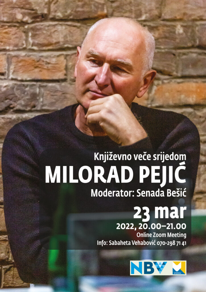 Književno veče srijedom: Milorad Pejić